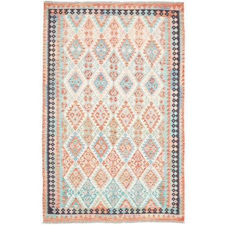 Tappeto Kilim Afghanistan bianco arancione 173x262