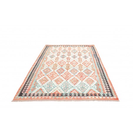 Tappeto Kilim Afghanistan bianco arancione 173x262