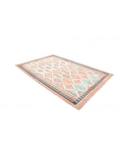 Tappeto Kilim Afghanistan bianco arancione 173x262
