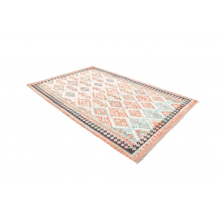 Tappeto Kilim Afghanistan bianco arancione 173x262