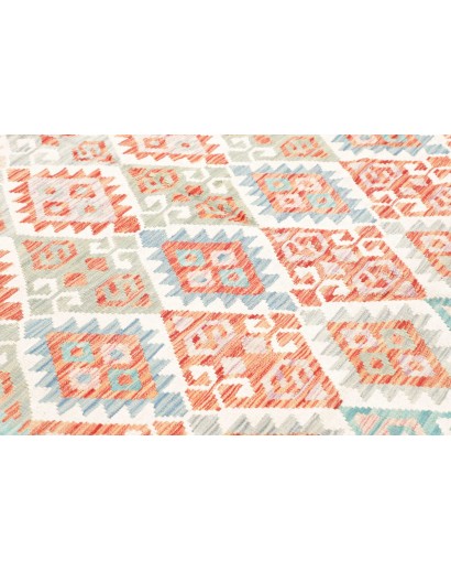 Tappeto Kilim Afghanistan bianco arancione 173x262
