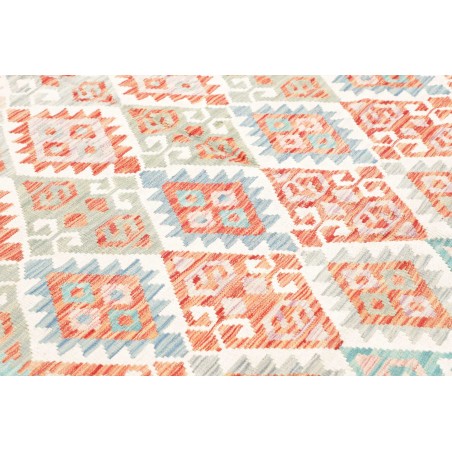 Tappeto Kilim Afghanistan bianco arancione 173x262