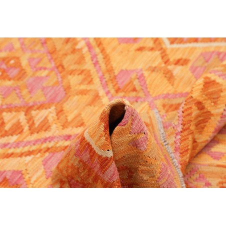Tappeto Kilim Afghanistan arancione giallo 126x181