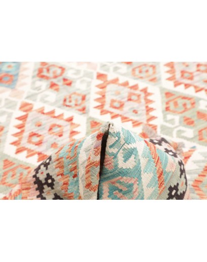 Tappeto Kilim Afghanistan bianco arancione 173x262