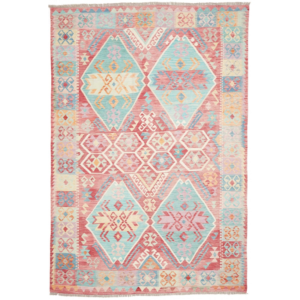Tappeto Kilim Afghanistan beige giallo 200x292