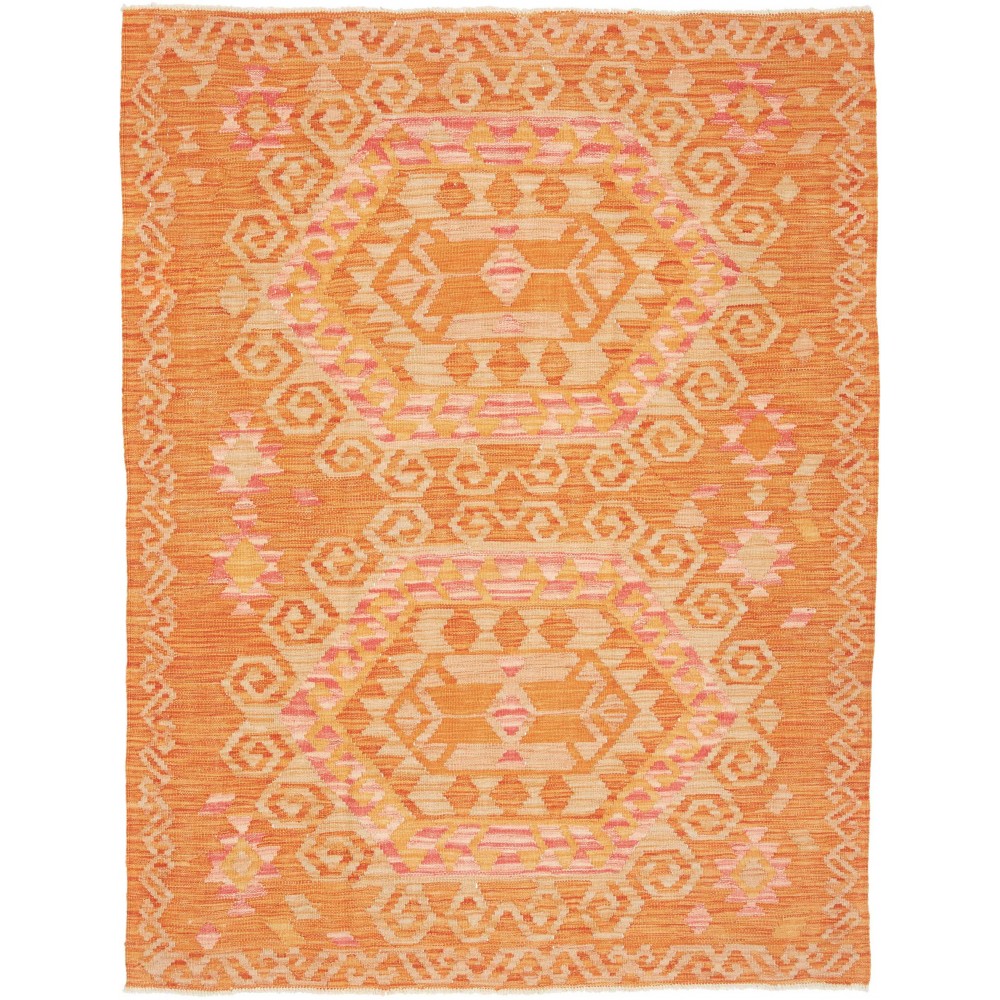Tappeto Kilim Afghanistan arancione marrone 131x175