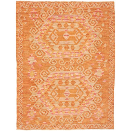 Tappeto Kilim Afghanistan arancione marrone 131x175