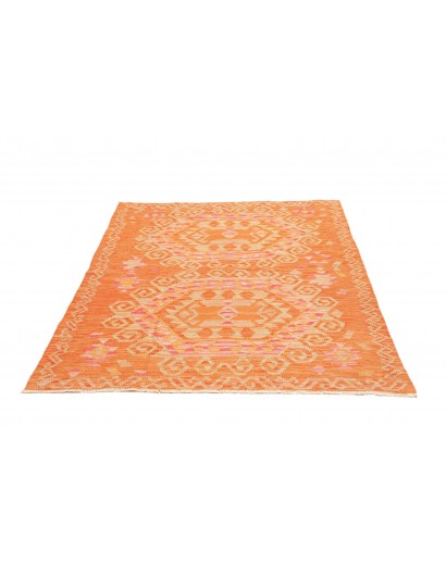 Tappeto Kilim Afghanistan arancione marrone 131x175