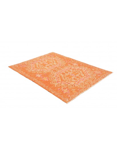 Tappeto Kilim Afghanistan arancione marrone 131x175