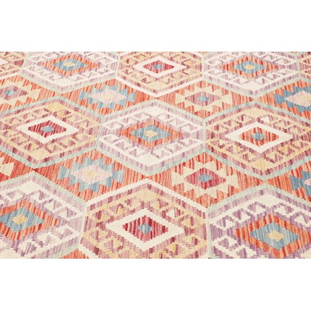 Tappeto Kilim Afghanistan bianco rosso 204x300