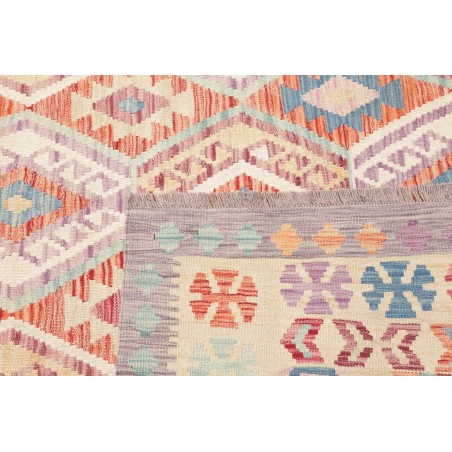 Tappeto Kilim Afghanistan bianco rosso 204x300