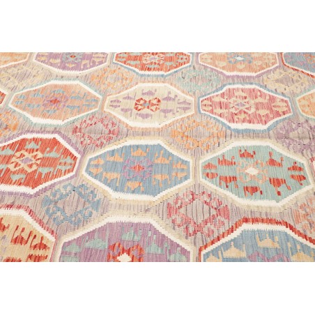 Tappeto Kilim Afghanistan bianco arancione 202x298