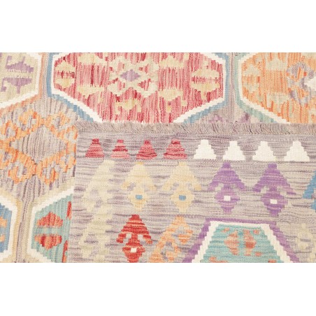 Tappeto Kilim Afghanistan bianco arancione 202x298