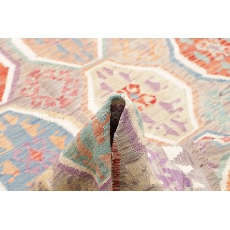 Tappeto Kilim Afghanistan bianco arancione 202x298