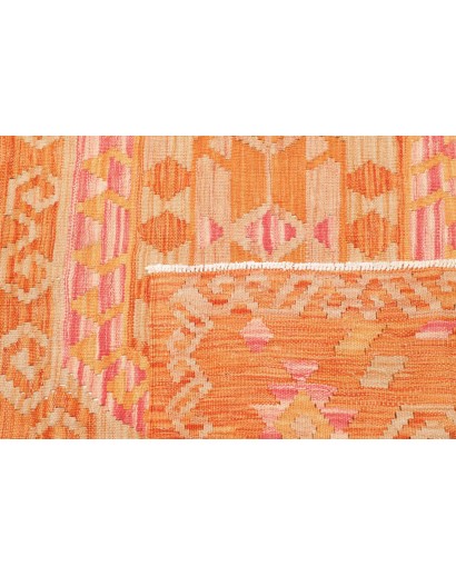 Tappeto Kilim Afghanistan arancione marrone 131x175