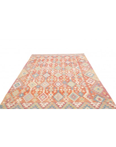 Tappeto Kilim Afghanistan beige rosso 200x302