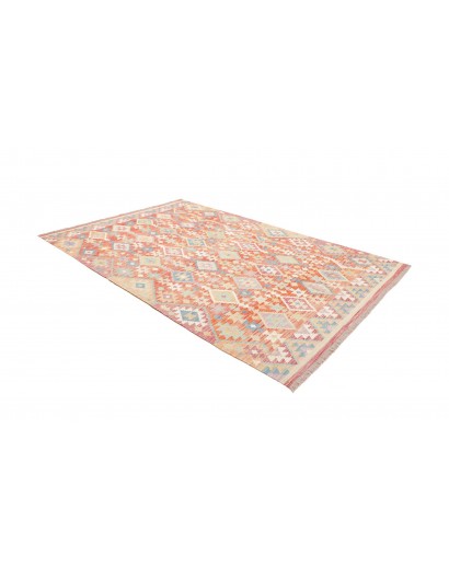 Tappeto Kilim Afghanistan beige rosso 200x302