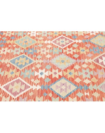 Tappeto Kilim Afghanistan beige rosso 200x302