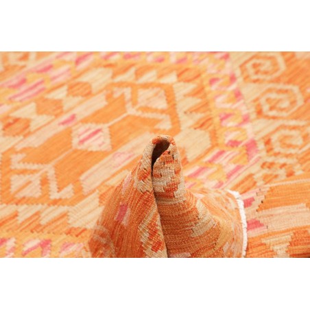 Tappeto Kilim Afghanistan arancione marrone 131x175