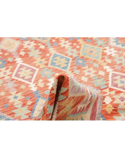 Tappeto Kilim Afghanistan beige rosso 200x302