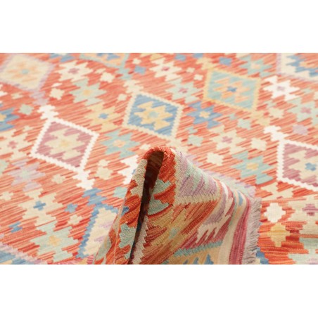 Tappeto Kilim Afghanistan beige rosso 200x302