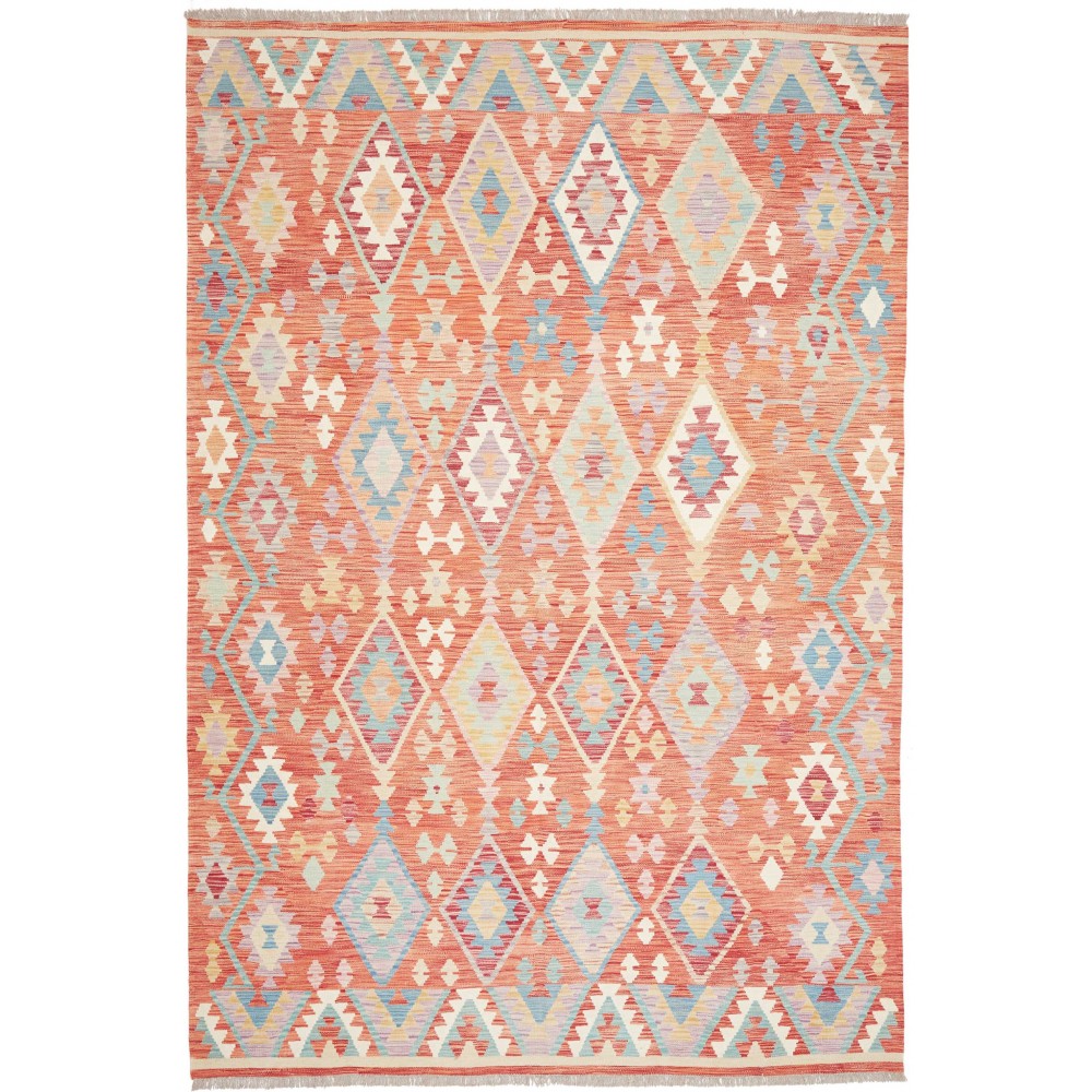 Tappeto Kilim Afghanistan beige rosso 201x298