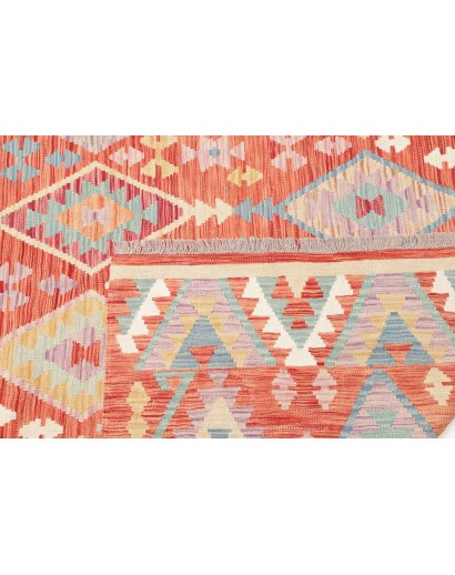 Tappeto Kilim Afghanistan beige rosso 201x298