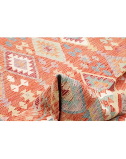 Tappeto Kilim Afghanistan beige rosso 201x298