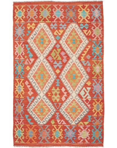 Tappeto Kilim Afghanistan marrone arancione 119x191