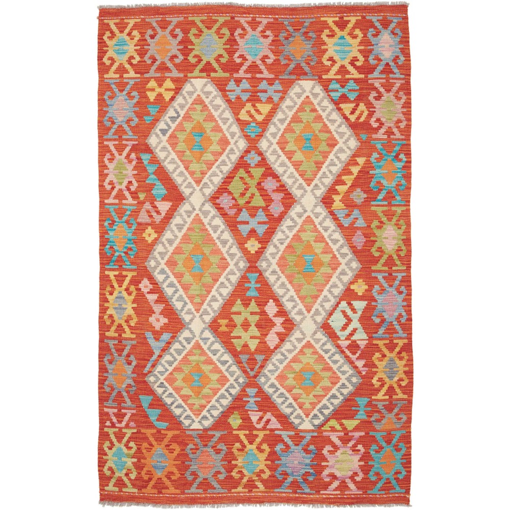 Tappeto Kilim Afghanistan marrone arancione 119x191