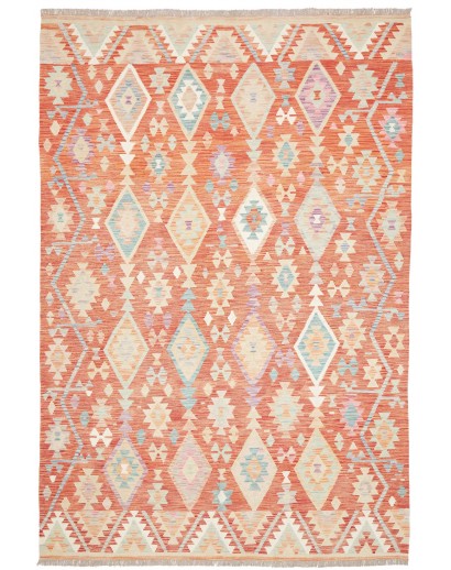 Tappeto Kilim Afghanistan marrone arancione 199x294