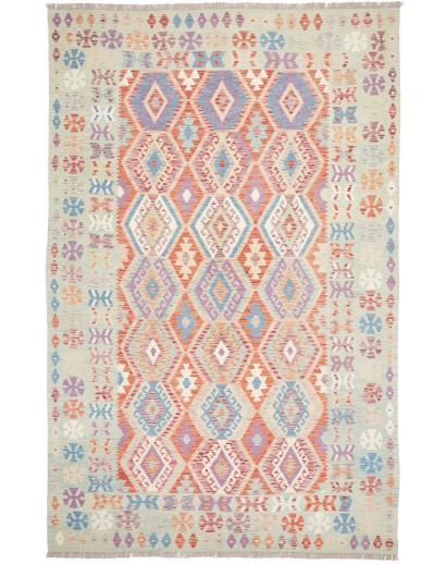 Tappeto Kilim Afghanistan beige bianco 196x304
