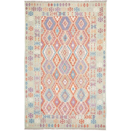 Tappeto Kilim Afghanistan beige bianco 196x304