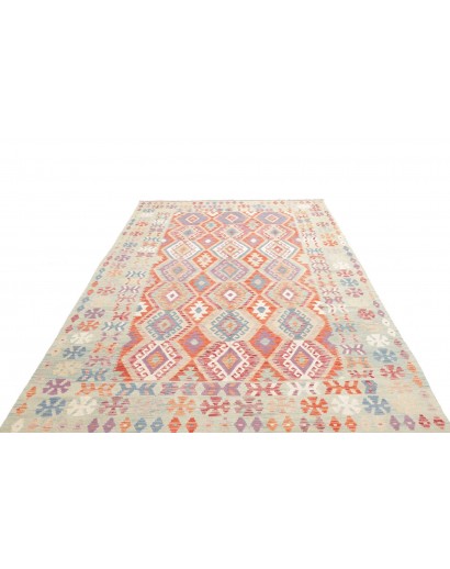 Tappeto Kilim Afghanistan beige bianco 196x304