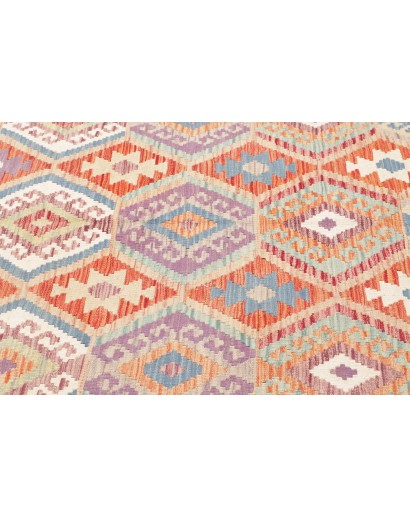 Tappeto Kilim Afghanistan beige bianco 196x304