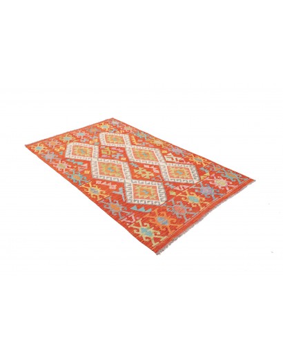 Tappeto Kilim Afghanistan marrone arancione 119x191