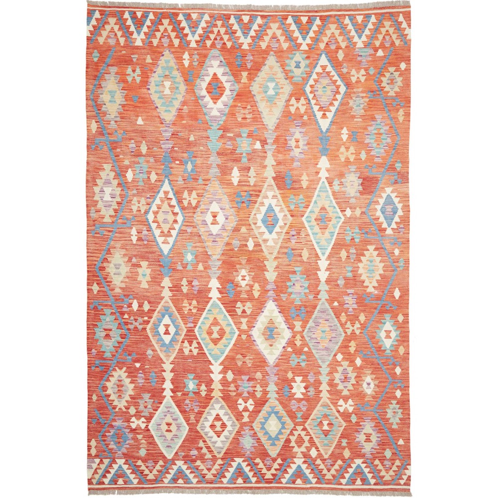 Tappeto Kilim Afghanistan marrone bianco 204x305