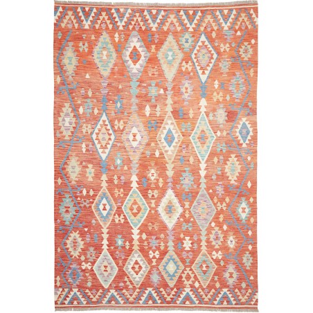 Tappeto Kilim Afghanistan marrone bianco 204x305