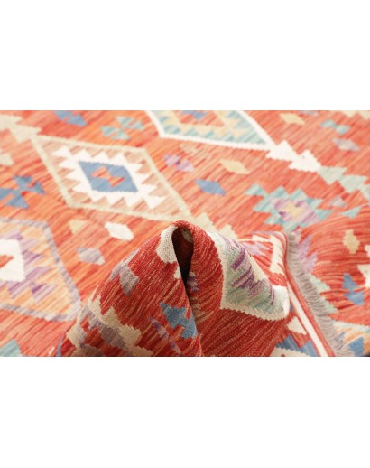 Tappeto Kilim Afghanistan marrone bianco 204x305