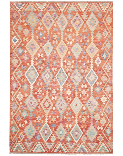 Tappeto Kilim Afghanistan marrone rosso 203x298