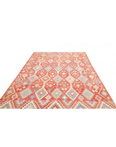 Tappeto Kilim Afghanistan marrone rosso 203x298