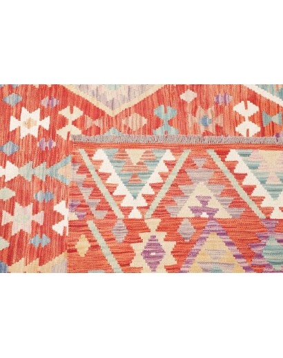 Tappeto Kilim Afghanistan marrone rosso 203x298