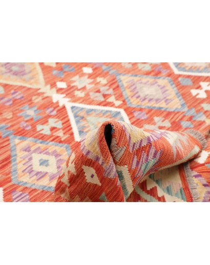 Tappeto Kilim Afghanistan marrone rosso 203x298
