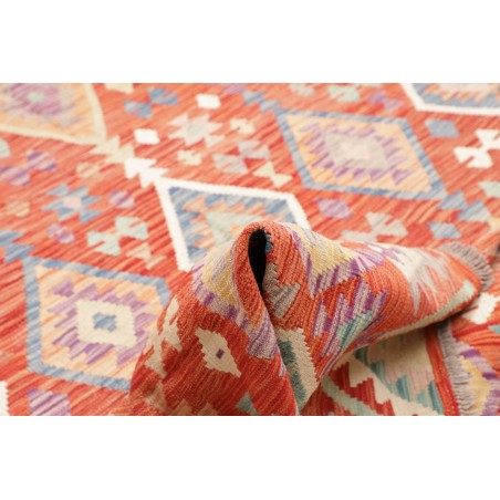 Tappeto Kilim Afghanistan marrone rosso 203x298