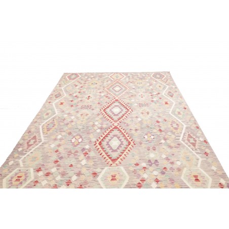 Tappeto Kilim Afghanistan bianco rosso 203x301