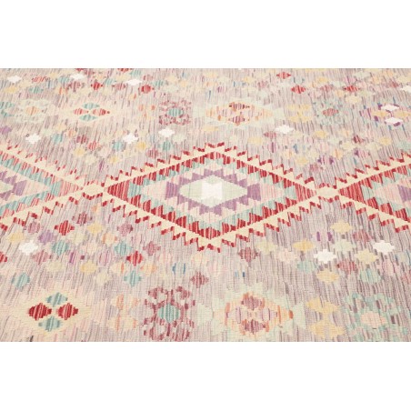 Tappeto Kilim Afghanistan bianco rosso 203x301