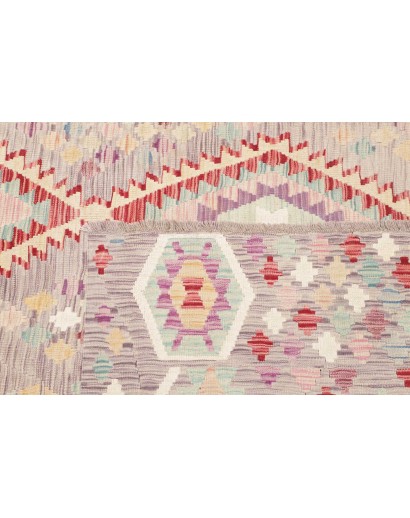 Tappeto Kilim Afghanistan bianco rosso 203x301