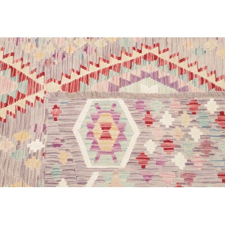 Tappeto Kilim Afghanistan bianco rosso 203x301