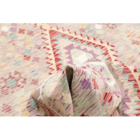 Tappeto Kilim Afghanistan bianco rosso 203x301