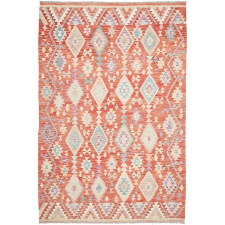 Tappeto Kilim Afghanistan beige rosso 200x300